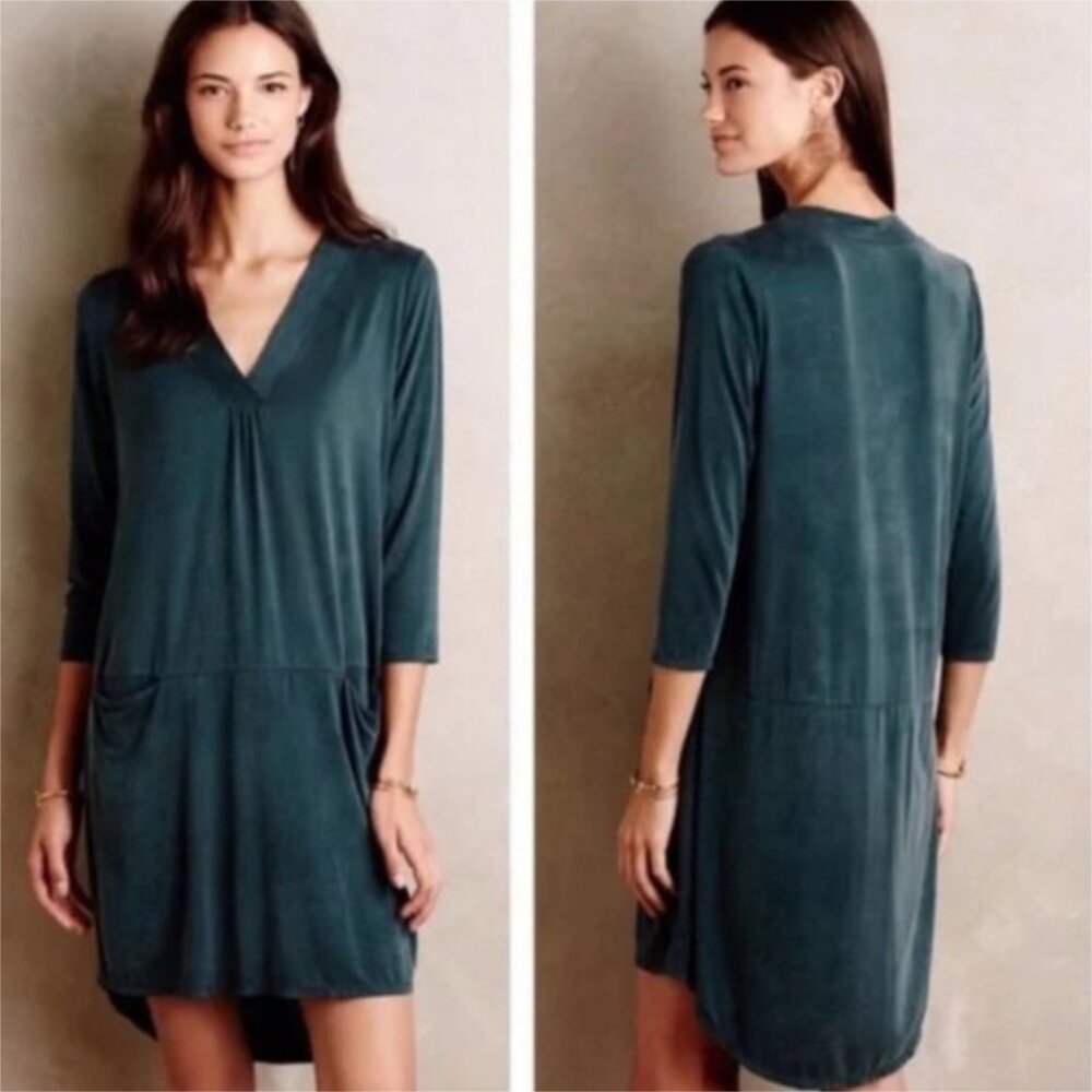 Anthropologie Dolan Left Coast Collection Tegan 3/4 Sleeve Tunic Dress Size L